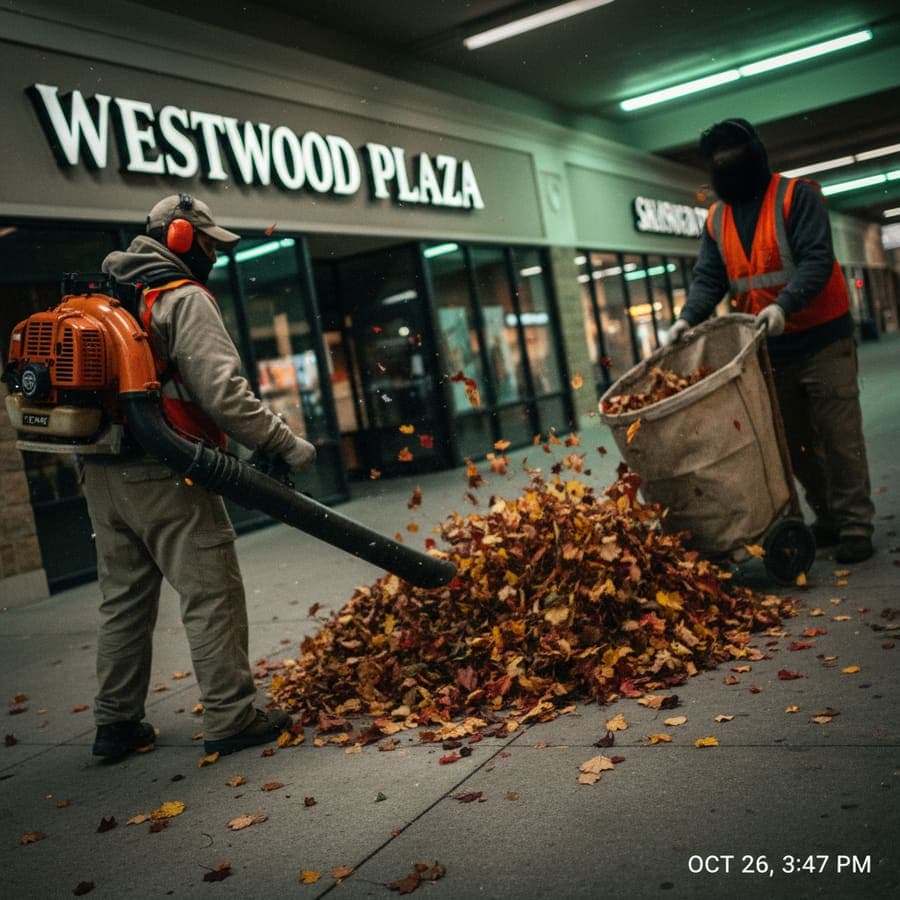 Tree and shrub pruning on a multi-property landscaping contract